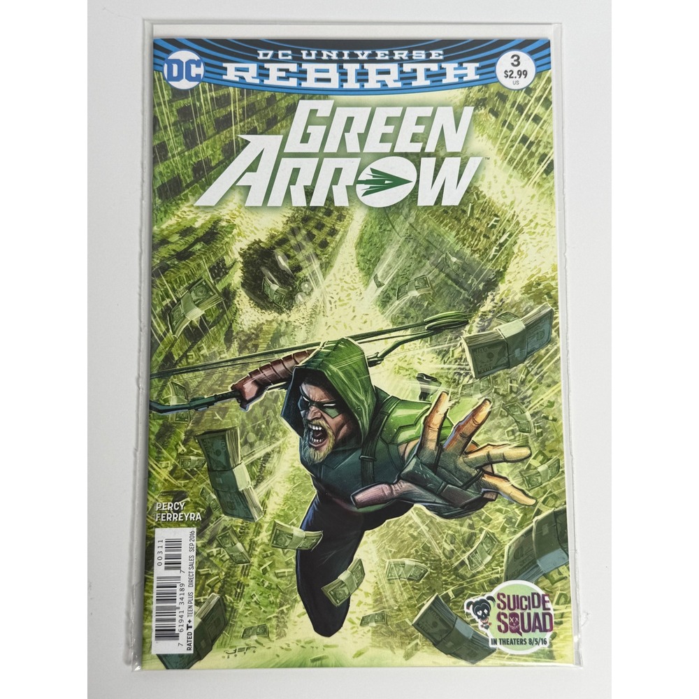 Green Arrow 3 Rebirth 2016 Juan Ferreyra Cover Oliver Queen Suicide Squad